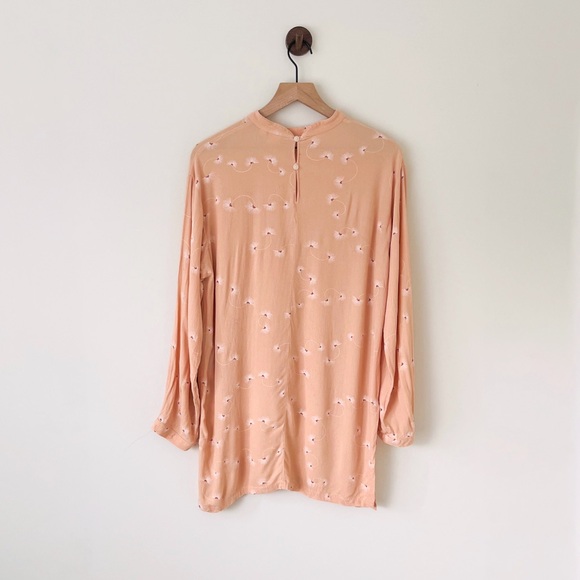 UNIQLO Rayon Georgette Floral Printed Long Sleeve Tunic Top Button Womens Medium - Picture 5 of 10